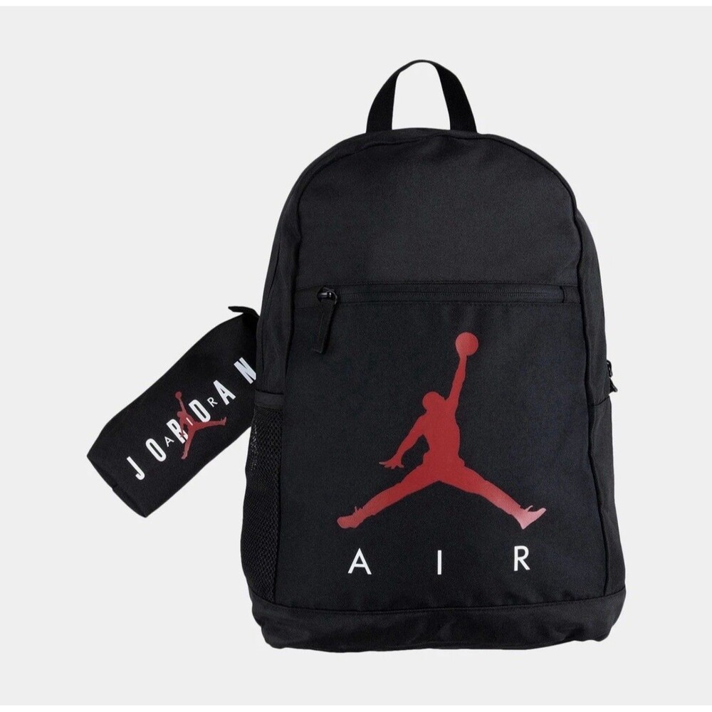 Nike Jordan KIDs Backpack SCHOOL BAG Pencil Case BLACK 9A0503 023 NEW